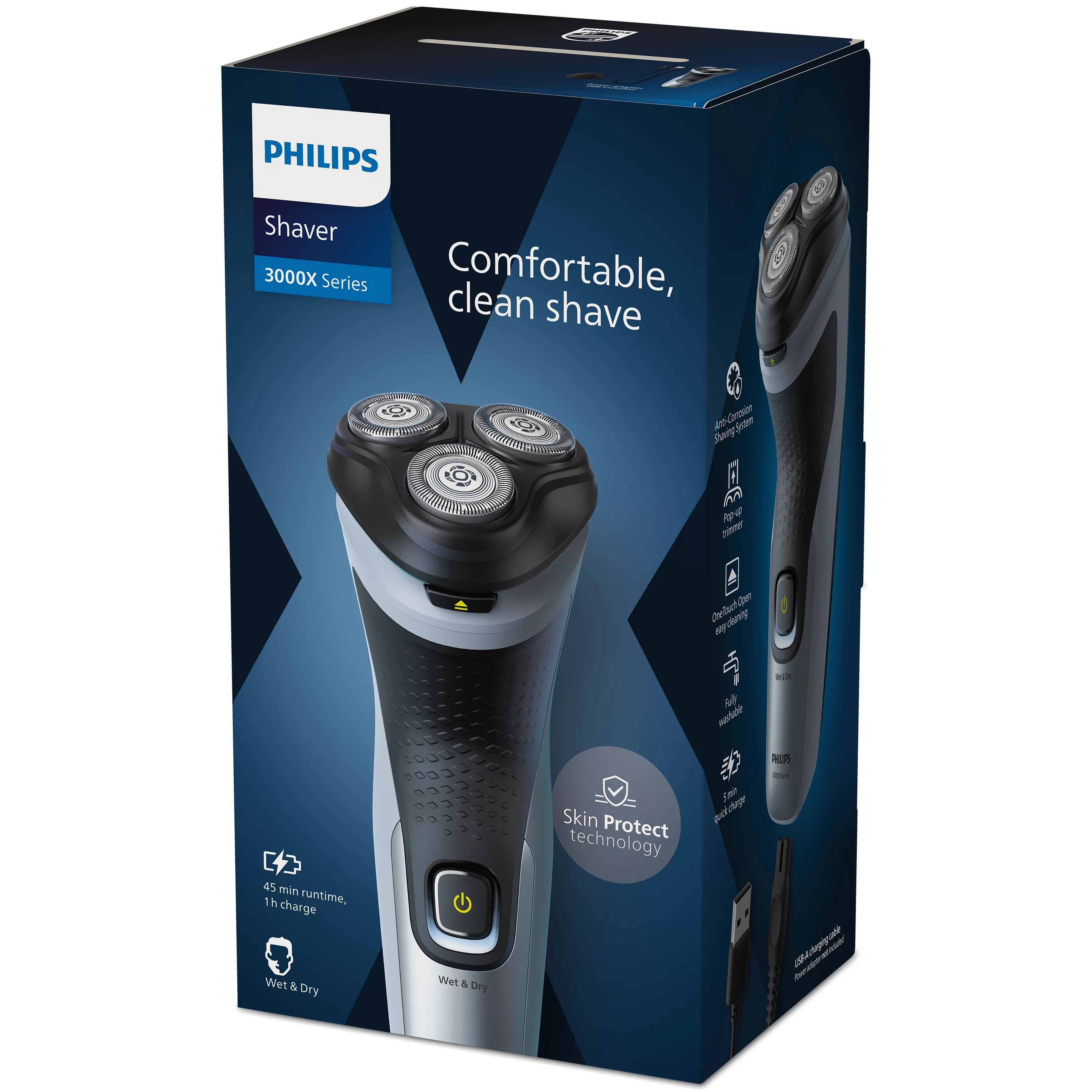 EAN 8720689024587 - Philips X3063/00 afeitadora Máquina de afeitar de rotación Recortadora Negro, Azul imagen 6