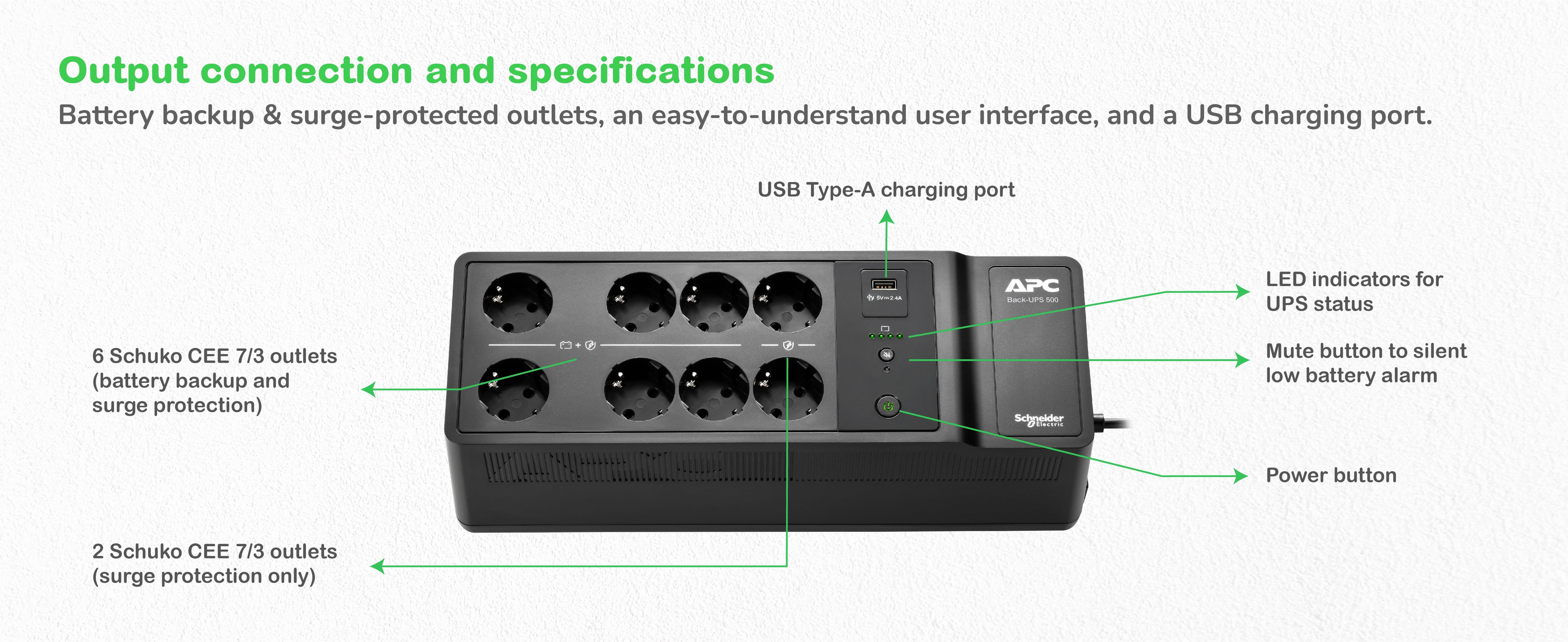 EAN 0731304738237 - APC BE500G2-GR sistema de alimentación ininterrumpida (UPS) En espera (Fuera de línea) o Standby (Offline imagen 4