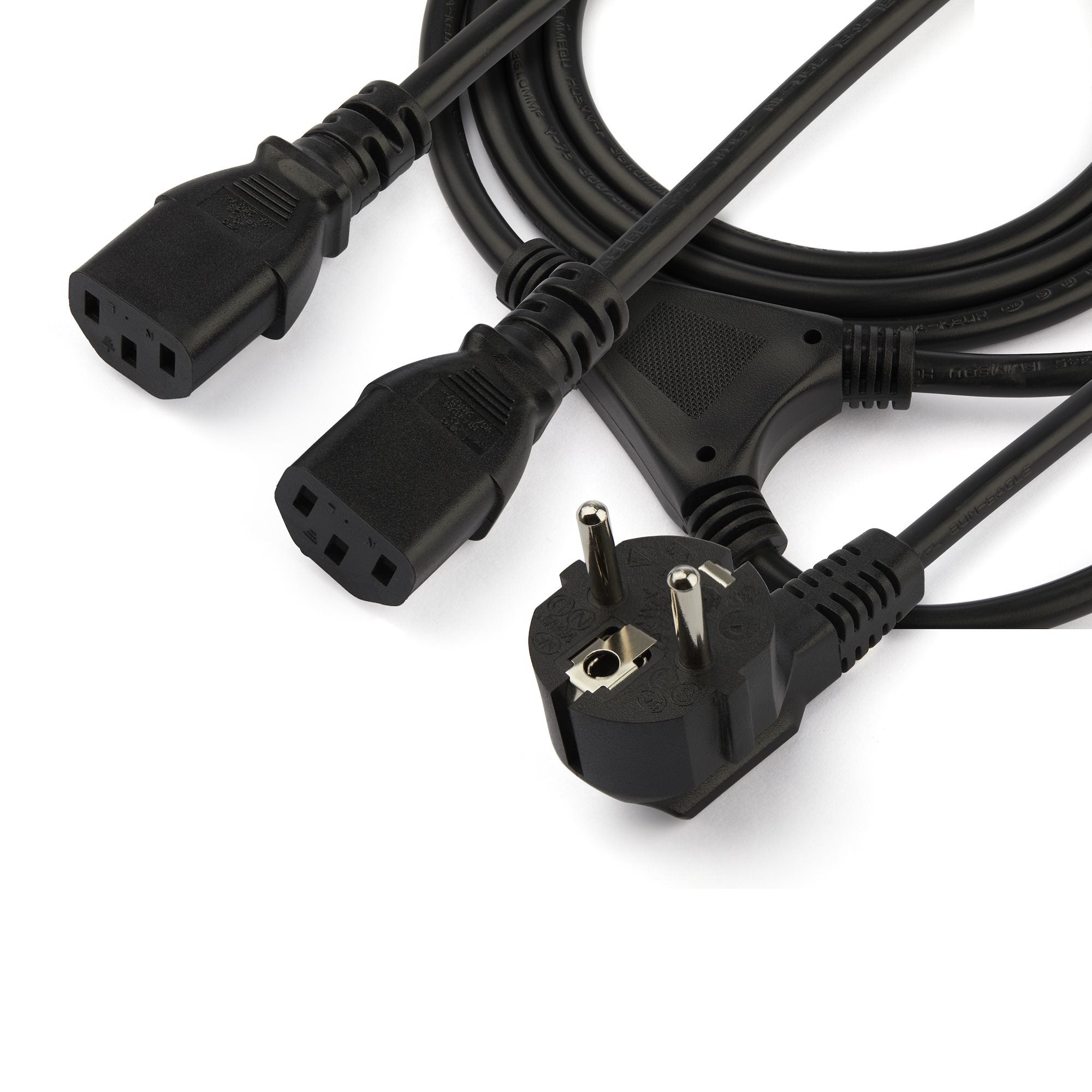 EAN 0065030879750 - StarTech.com PXT101YEU2M cable de transmisión Negro CEE7/7 Acoplador C13 2 x imagen 4