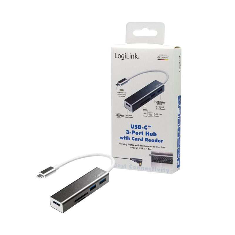 Logilink Ua0305 Hub De Interfaz Usb 3.2 Gen 1 (3.1 Gen 1) Type-C 5000 Mbit/S Aluminio