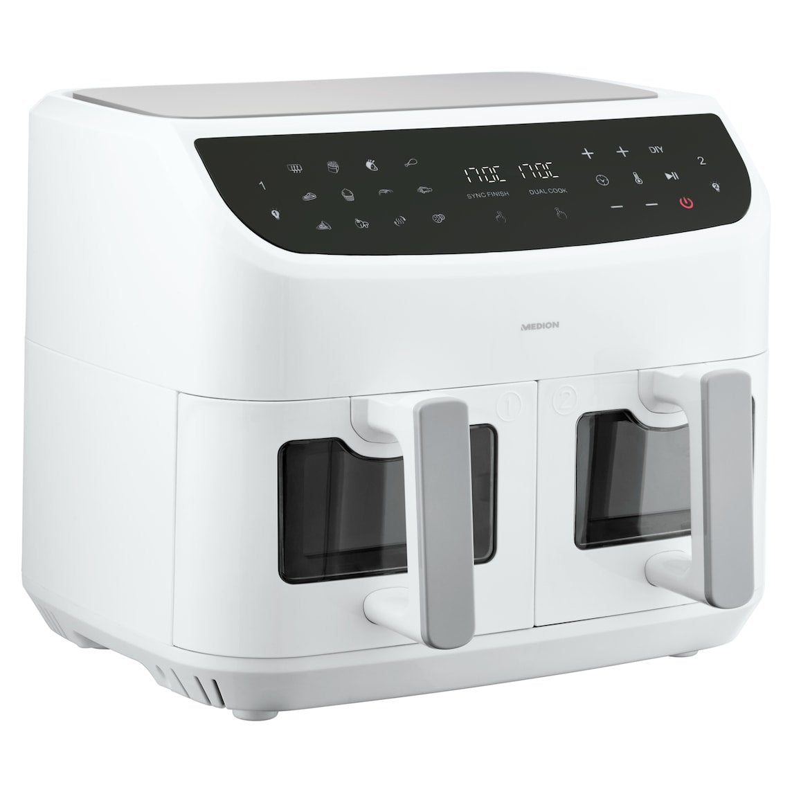 Freidora Medion Doppel Life P20 Md11760 Xxl (Blanco, 2.600 Watt, 2 Körbe Je 4,35 Liter) 50077283