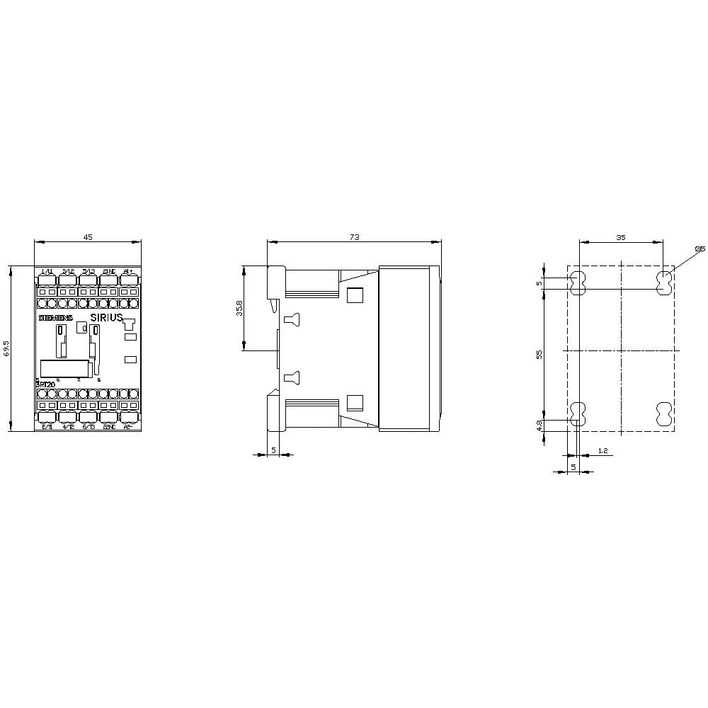Siemens 3rt20162bb42 Schtz Ac-3 4kw 400v 1 24vdc 3p S00