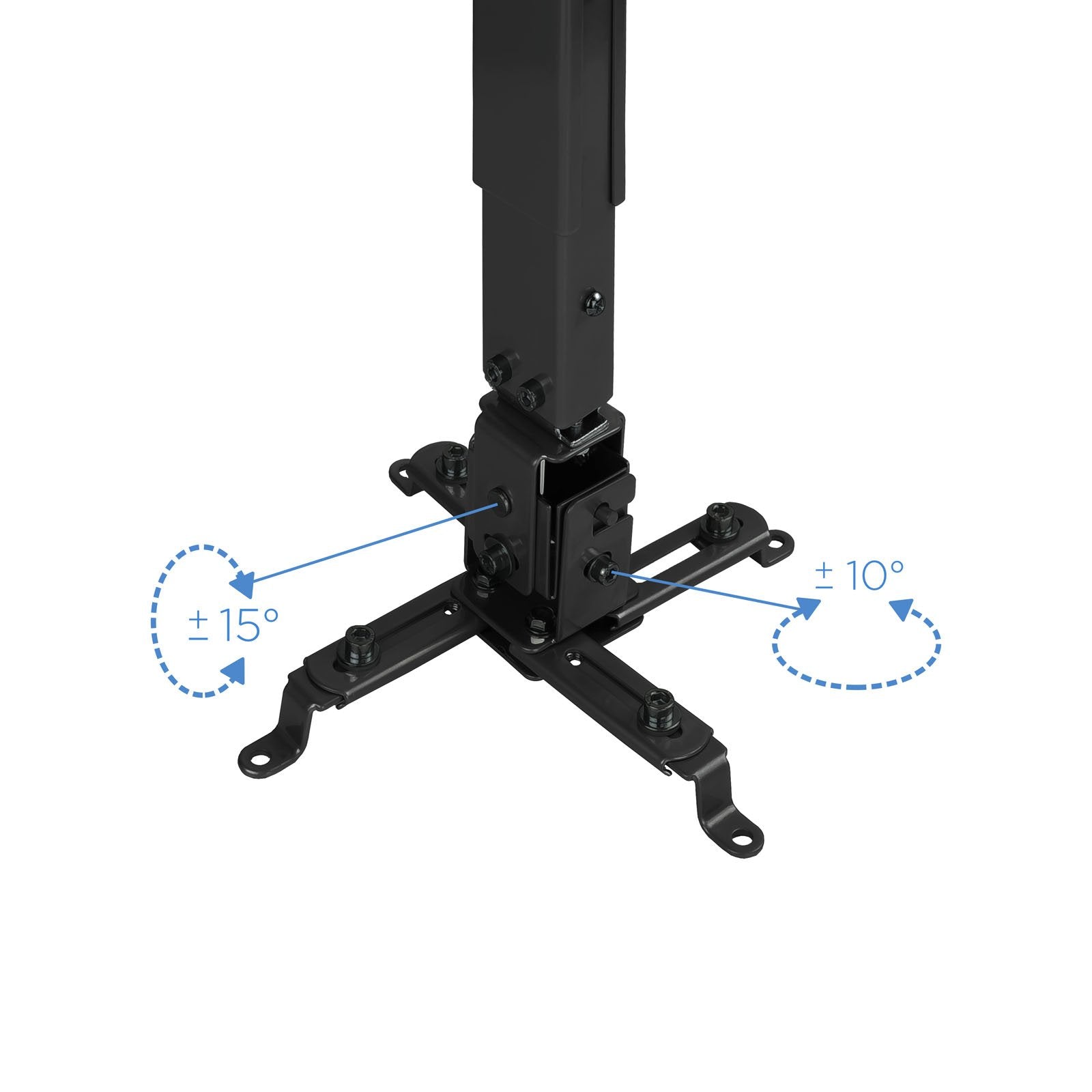 Tooq Soporte Universal De Techo Para Proyector - Inclinable Y Giratorio - Peso Max 20kg - Negro