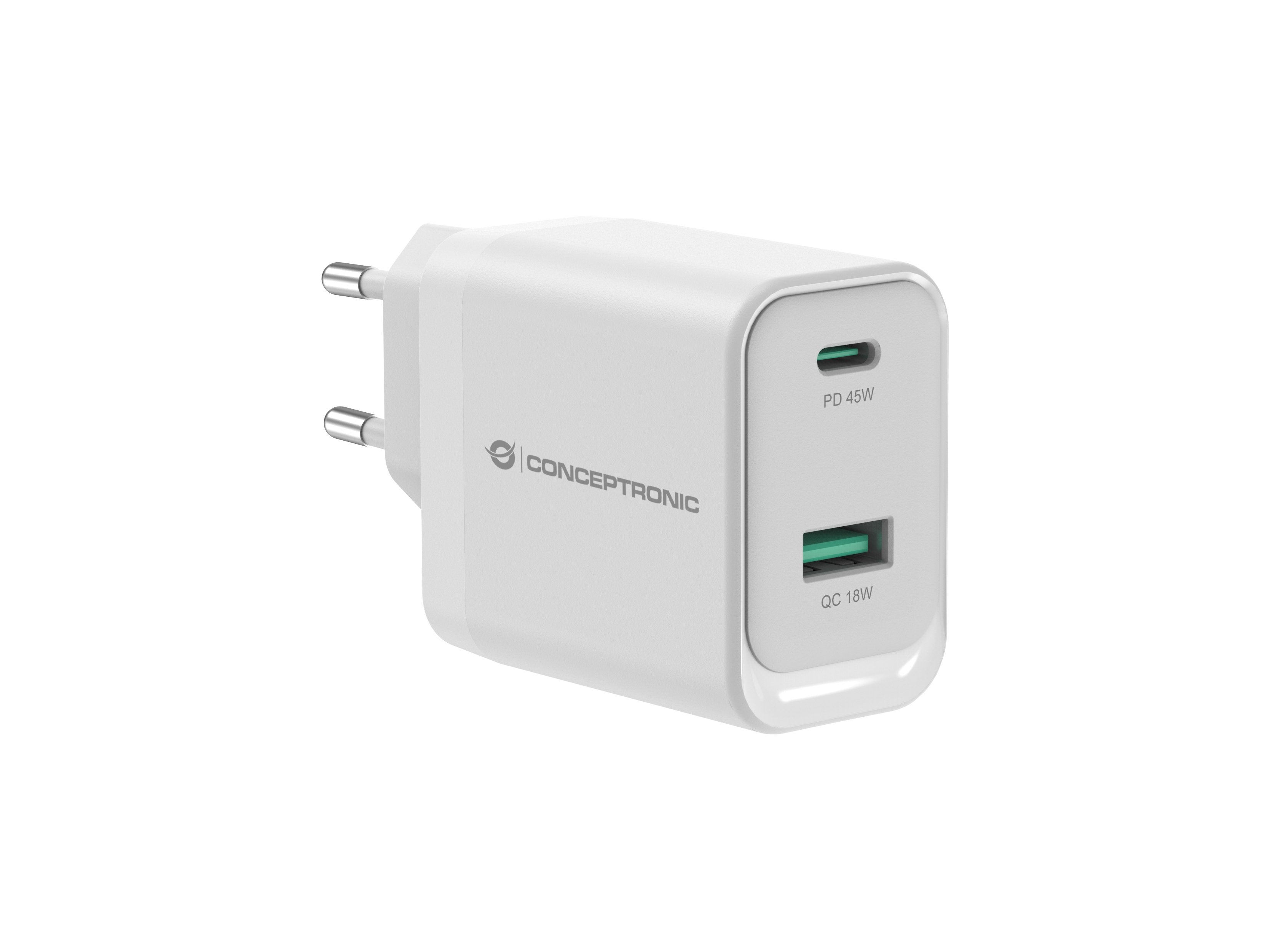 EAN 4015867240717 - Conceptronic ALTHEA20W45 cargador de dispositivo móvil Universal Blanco Corriente alterna Carga rápida In imagen 1