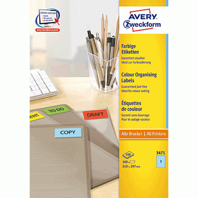 Avery Zweckform Etiquetas 3471 Azul 210,0 X 297,0 Mm
