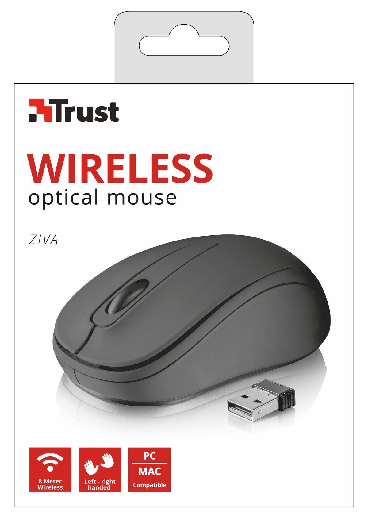 Trust Raton Inalambrico Ziva Alcance 8m Ambidiestro Nano Usb