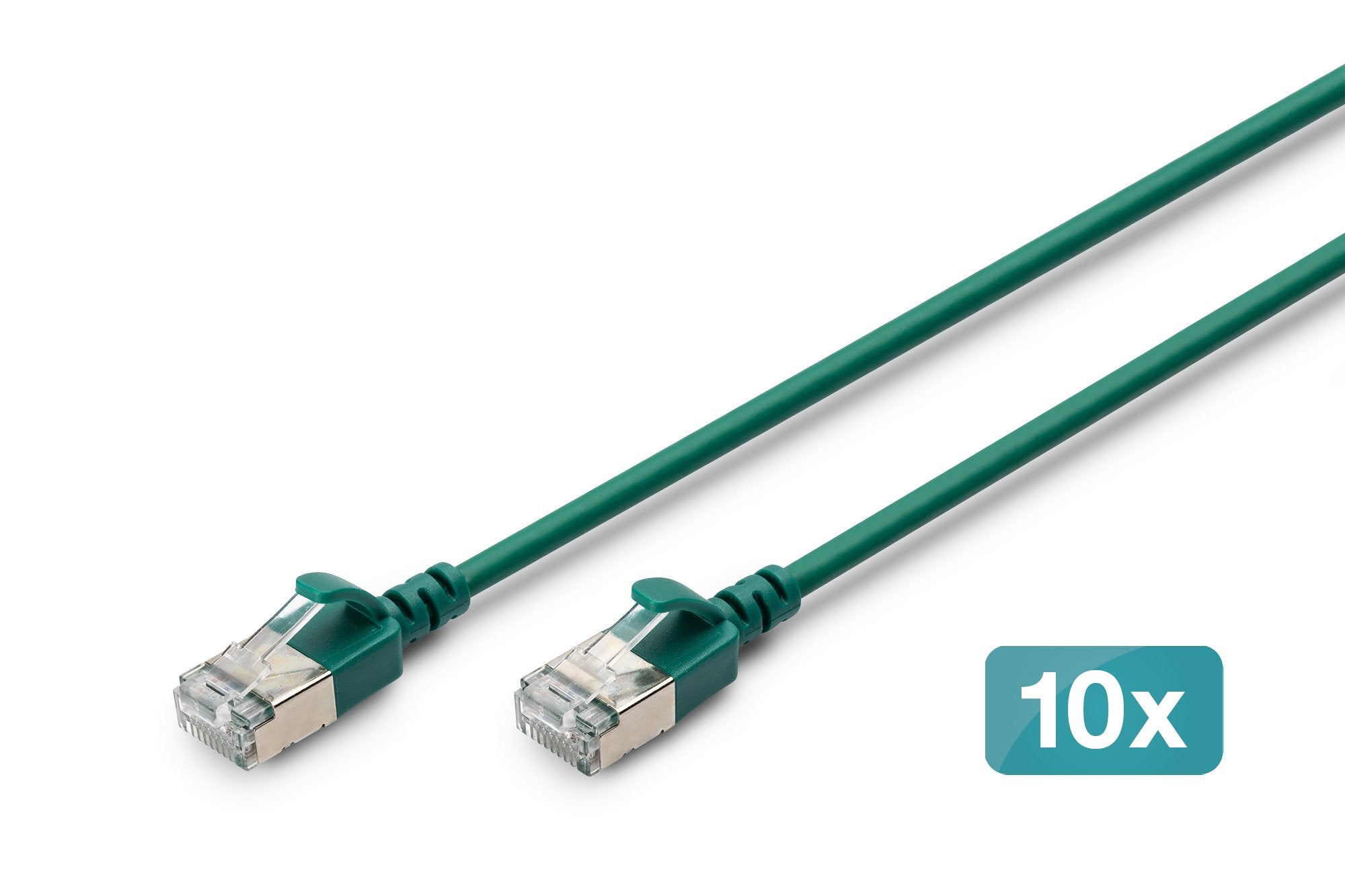 Digitus Cable De Red Cat 6a F/Ftp Slim 2m Verde 10 Unidades