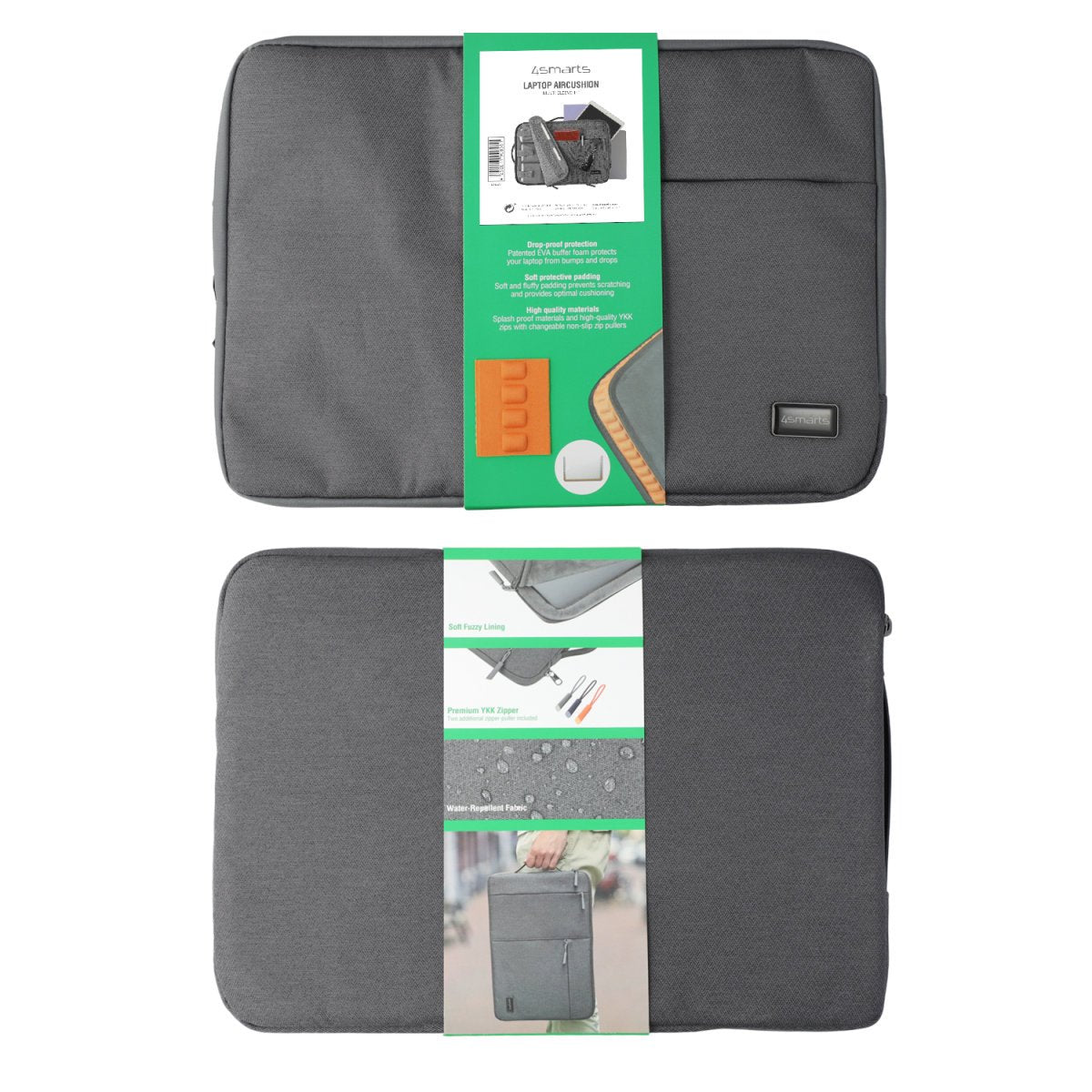 4smarts Laptop Aircushion Multi Sleeve 15", Grau