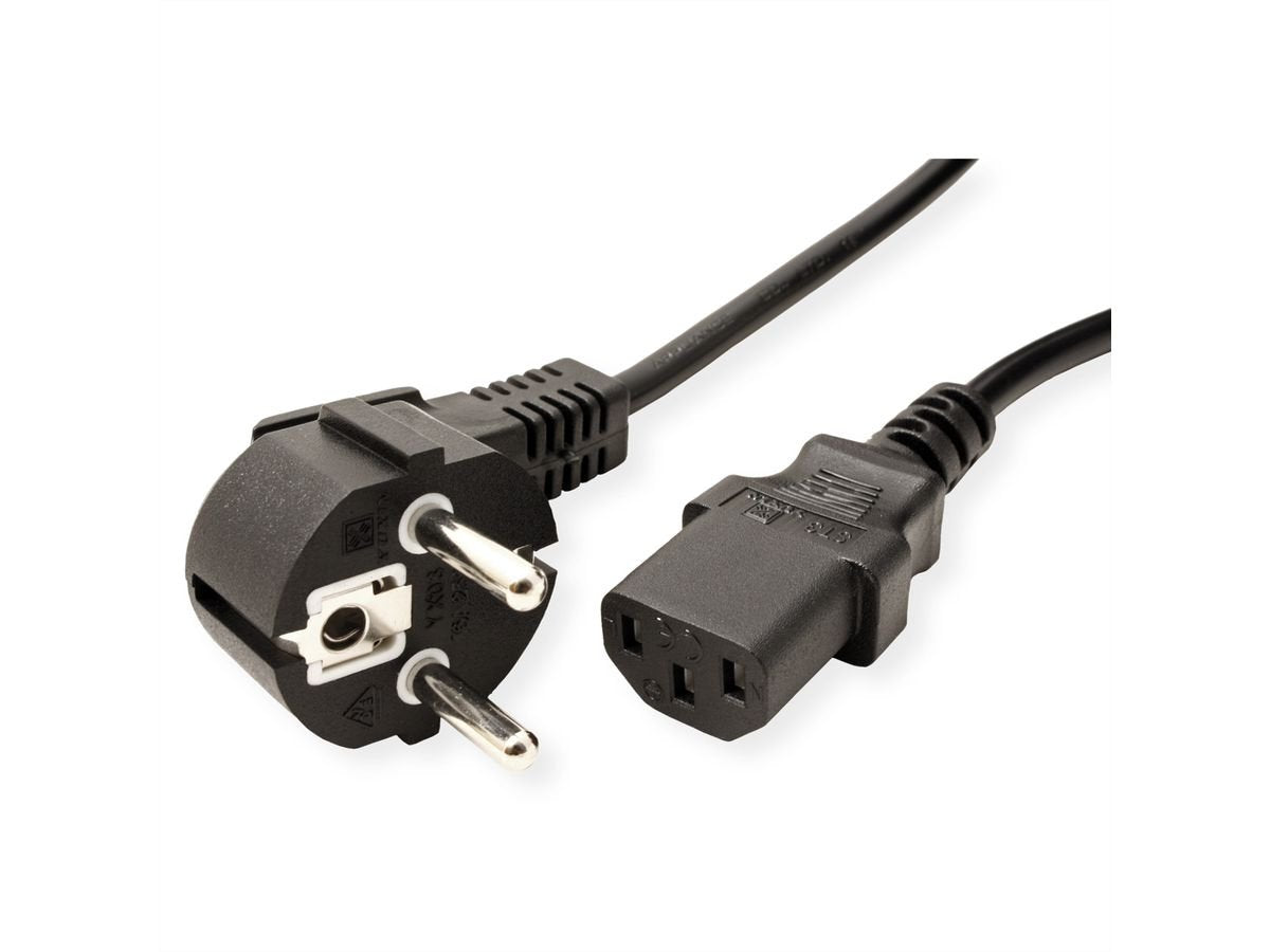 Value Netzcable, Gerade Iec-Buchse, Schwarz, 3 M