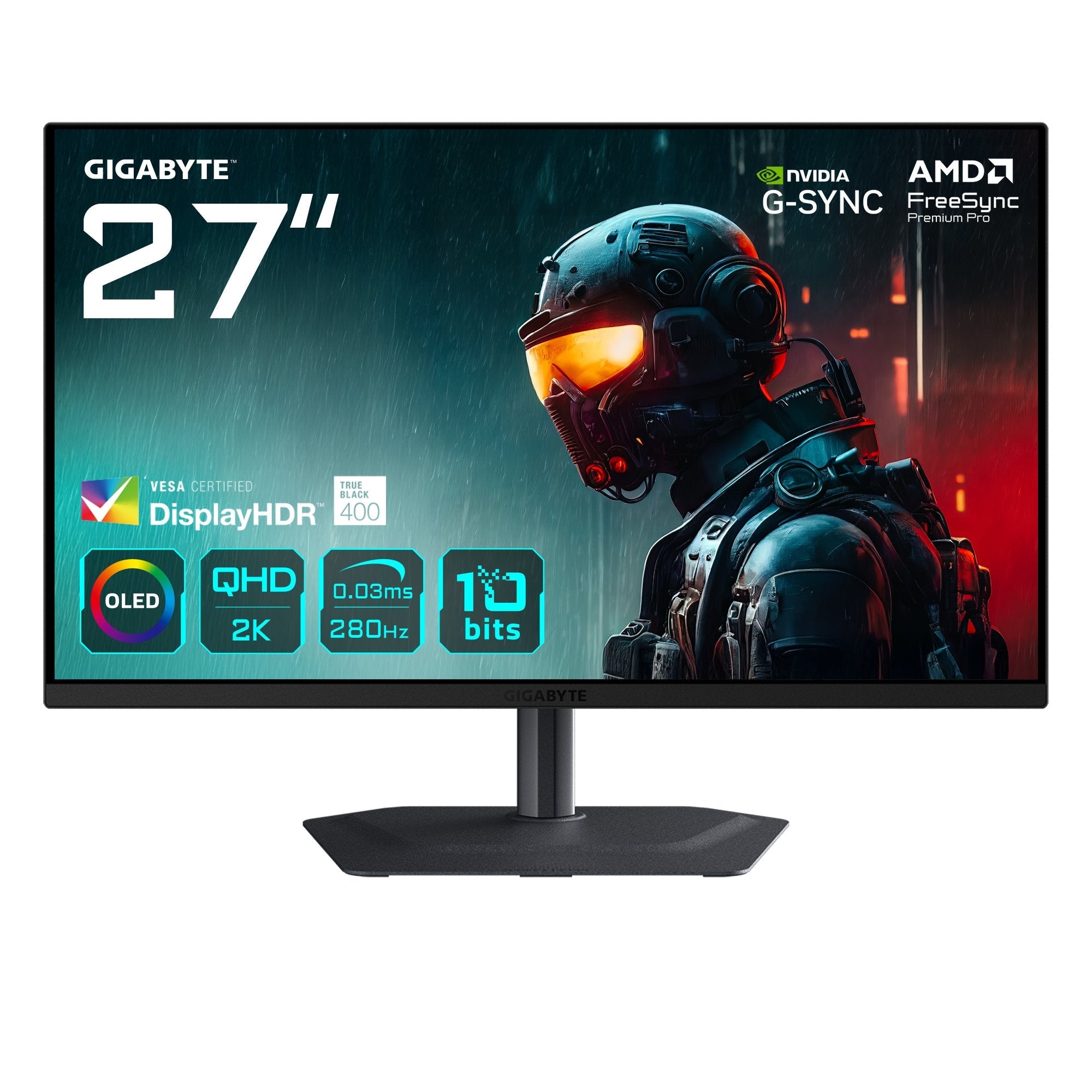 Gigabyte Mo27q2a Qd-Oled (68.6 Cm (27 Zoll), Negro/Gris, Qhd, Kvm, Freesync Premium Pro, G-Sync-Compatible, 280hz Panel) Mo27q2a Ek