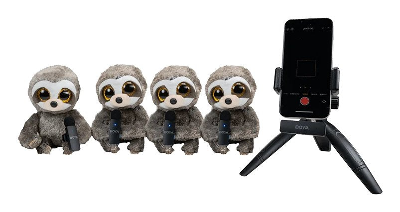 Boya Microphone Wireless By-V4 2.4ghz With 4 Transmitters And 1 Receiver (Lightning) Black Eu