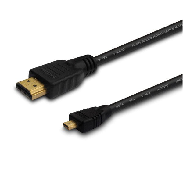 EAN 5901986040354 - Savio CL-39 cable HDMI 1 m HDMI tipo A (Estándar) HDMI tipo D (Micro) Negro imagen 2
