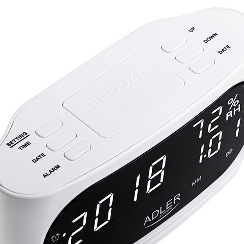 EAN 5905575903150 - Adler AD 1186W despertador Reloj despertador digital Negro, Blanco imagen 4
