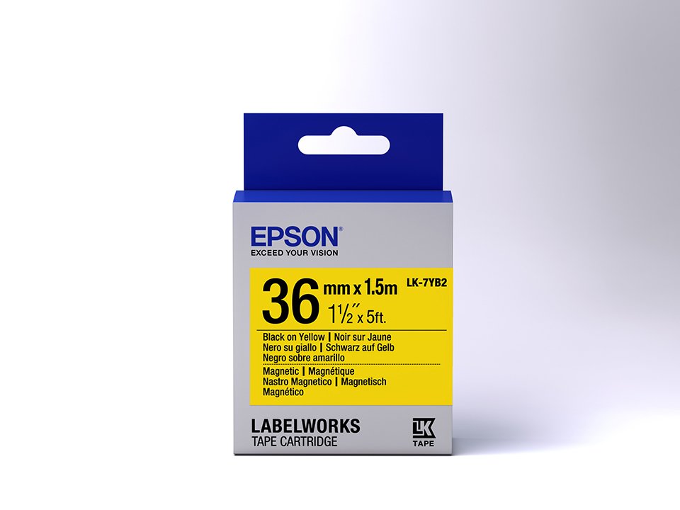 Epson Label Cartridge Lk-7yb2 Magnetic Black/Yellow 36mm (1,5m)