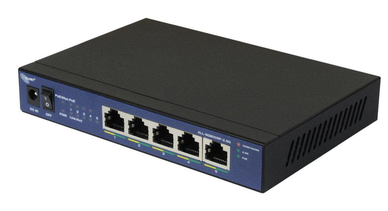 Allnet Switch Unmanaged 5 Port 2.5gbit &Hll 5x Poe &Hll 1x Lan &Hll Ventiladorlos &Hll \"All-Sg8005p-2.5g\"