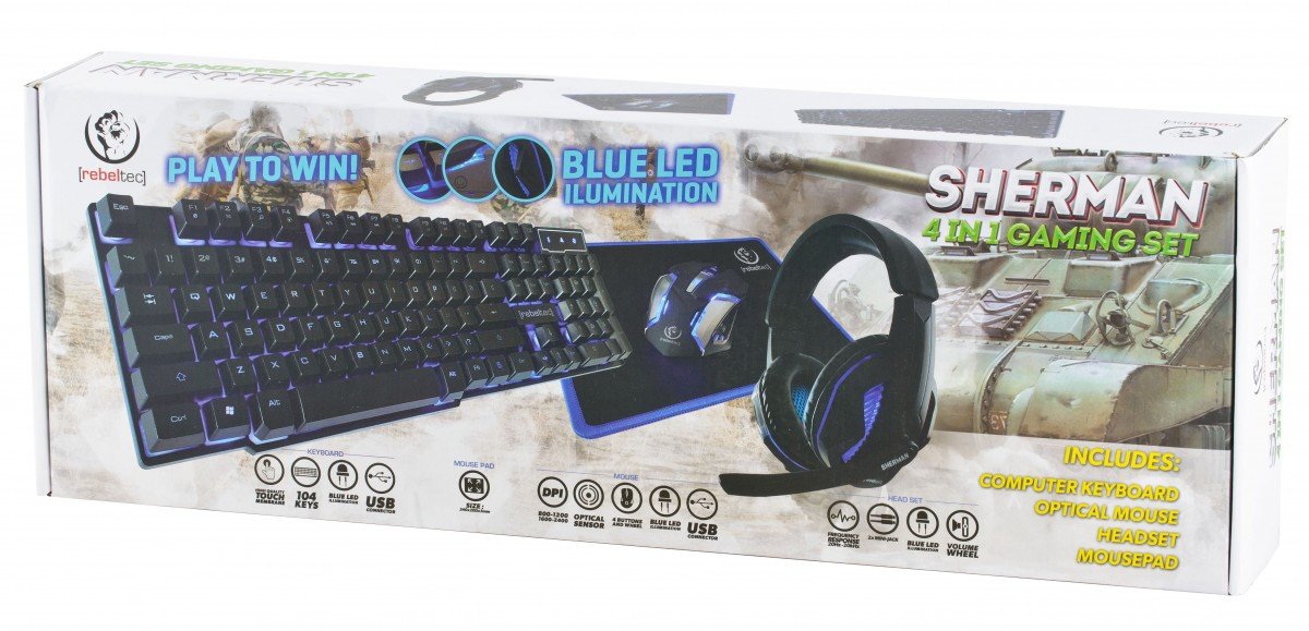 EAN 5902539601220 - Rebeltec SHERMAN teclado Ratón incluido Juego USB QWERTY Inglés Negro imagen 7