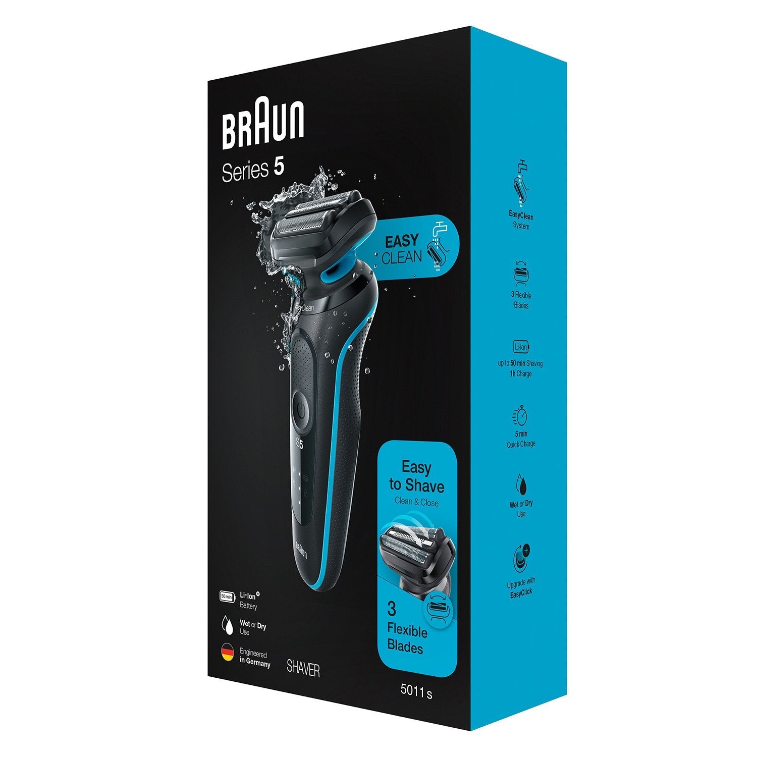 Braun Series 5 51-M1000s Máquina De Afeitar De Láminas Negro, Azul