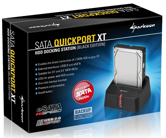 Sharkoon Sata Quickport Xt (Negro, Mit Netzteil, Retail) 4044951011018