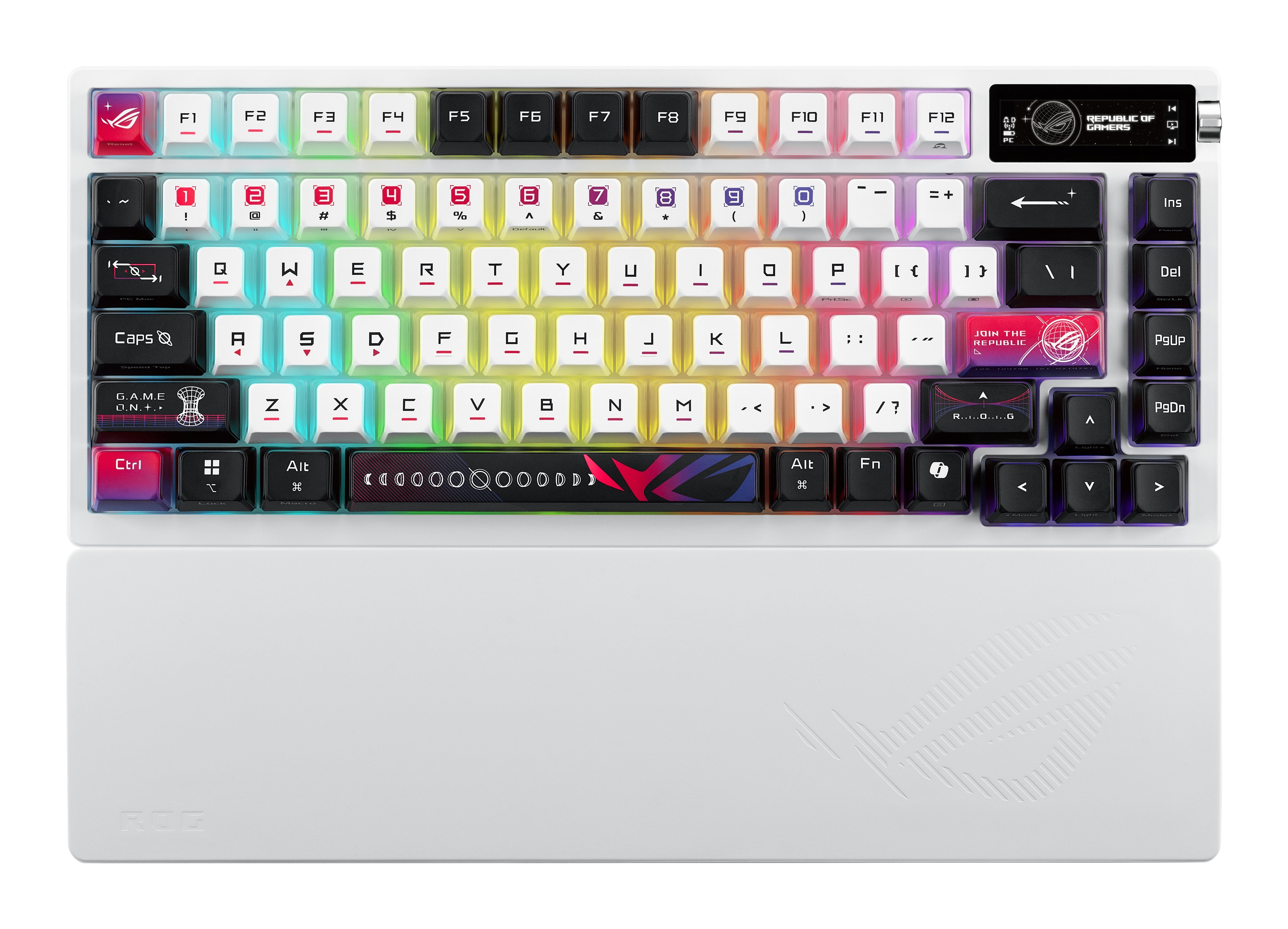 EAN 4711387897355 - ASUS ROG Azoth X teclado Juego USB + RF Wireless + Bluetooth Negro, Blanco imagen 3