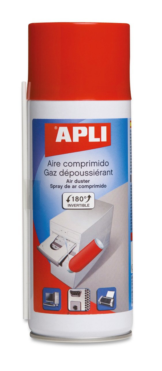 Apli Spray De Aire Comprimido Invertible - 200ml - Presion Extrafuerte Para Limpieza Superior - Tubo Alargador Para Lugares Dificiles - Ideal Para Equipos Electronicos
