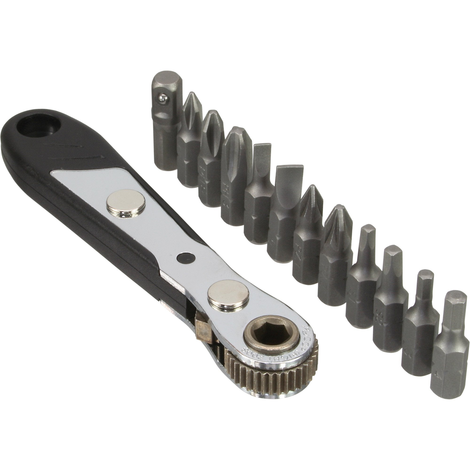 Juego De Herramientas De Bolsillo Inline Con Mini Llave De Trinquete + Juego De Puntas 12 Piezas.