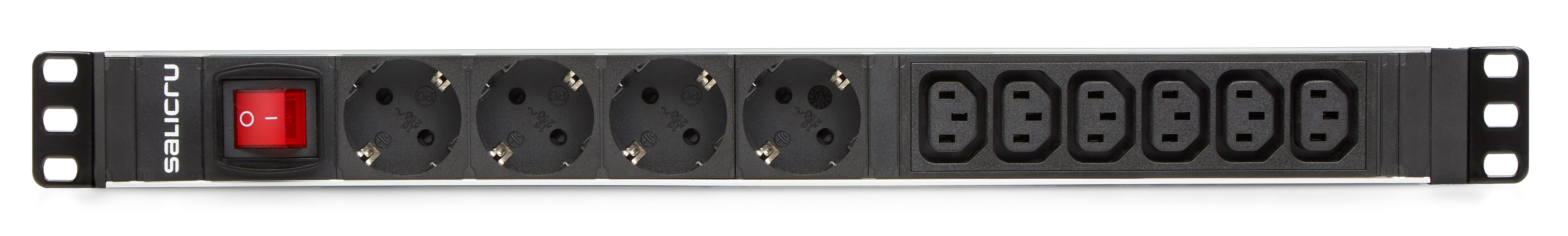 Regleta 4+6tomas Salicru Sps 4f+6f Pdu Sch+C13/C14 Rack 1u/100-250v/Salidas Ac 4 Sch+6 Ac C13/Interr 680ca000006
