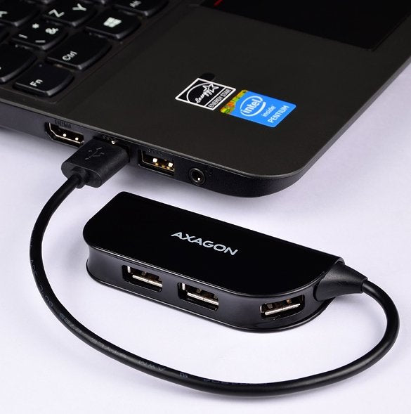 Axagon Hue-X4b Usb-A-Hub, 4x Usb 2.0 - 20 Cm, Negro