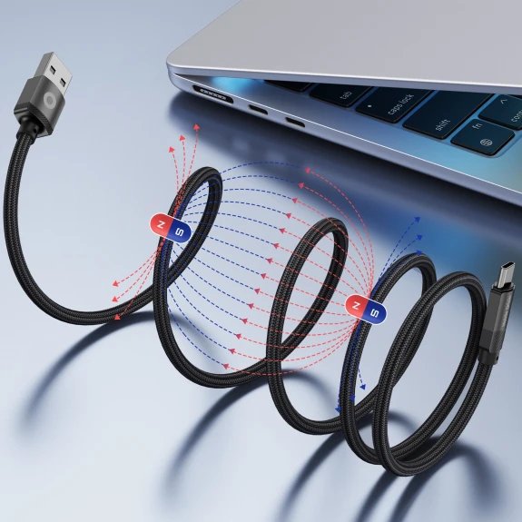 Mobile Origin Magnetic Cable Usb-A To Usb-C Black 1m