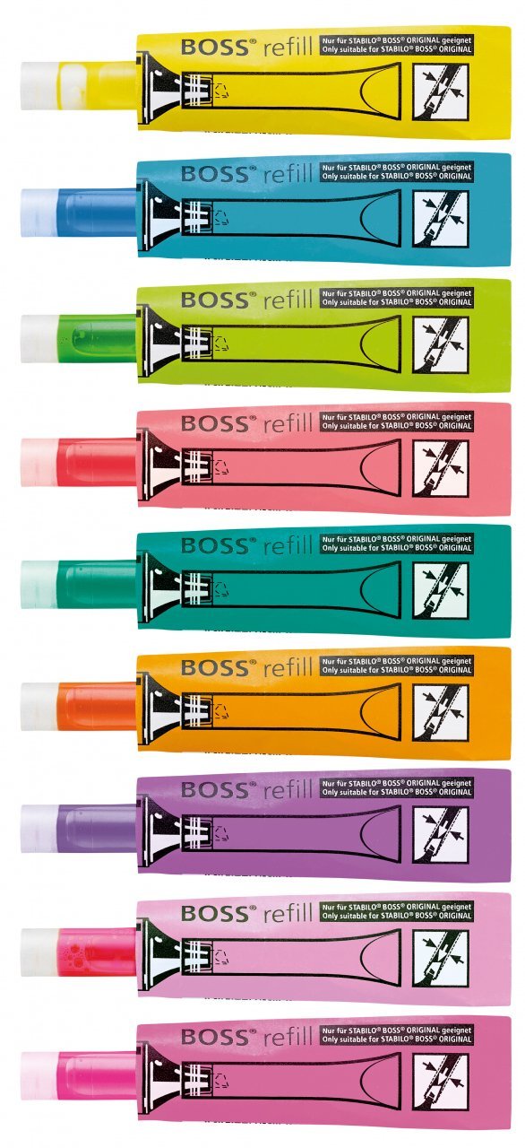 Stabilo Boss Recarga De Marcador Fluorescente Amarillo -20u-