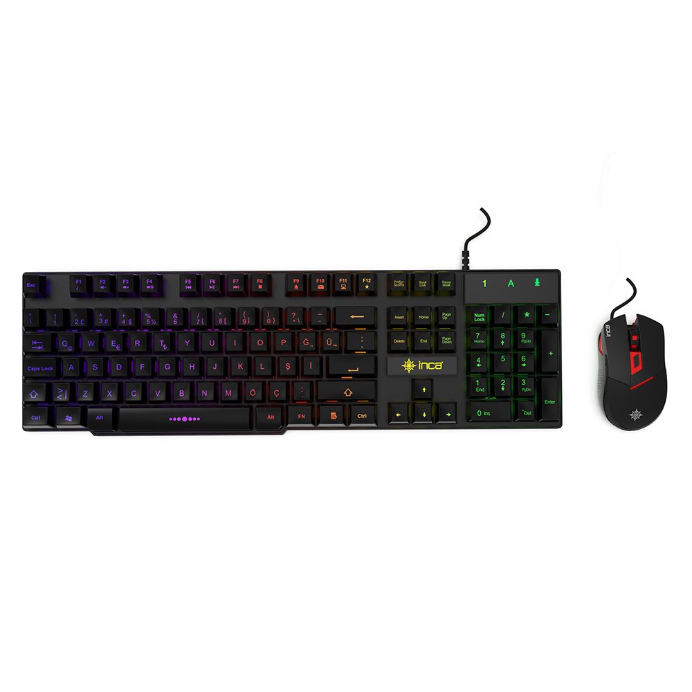 Teclado Aleman Inca Gaming Ikg-448 Inkl. Raton, Rgb, Retail