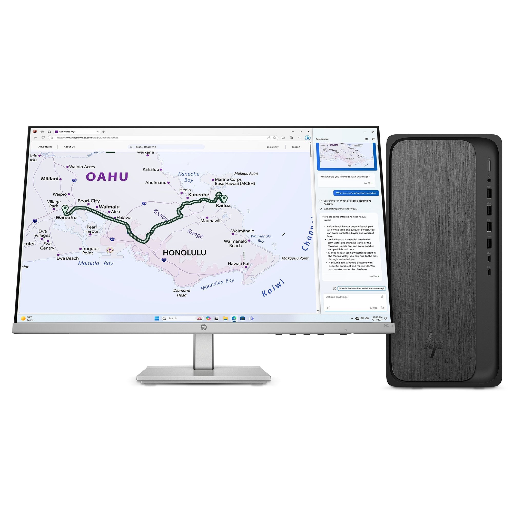 Pc  Hp Omnidesk M02-0012ns Rayzen 5-8500g 16gb 1tb W11h Gris