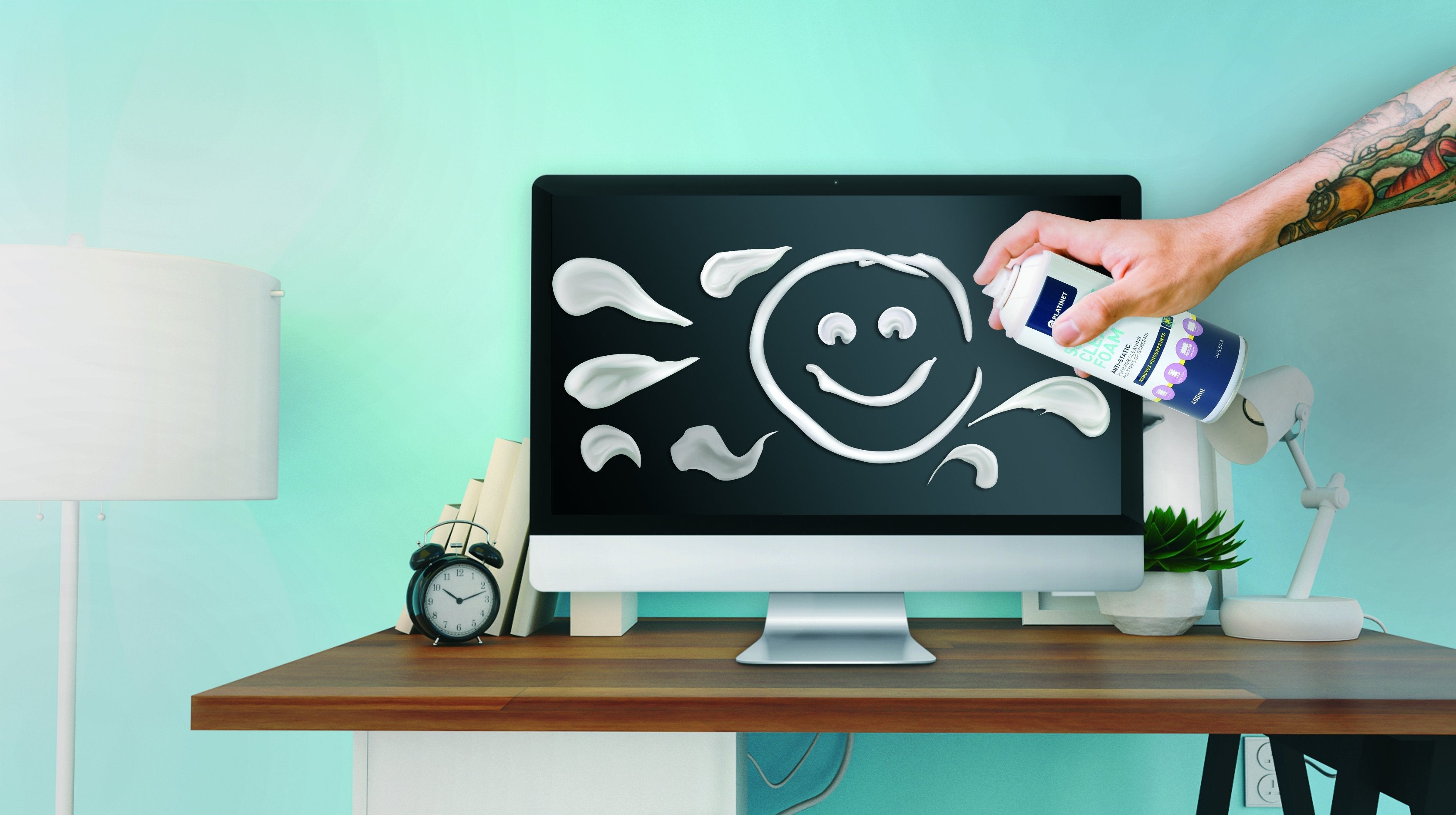 Platinet Espuma Anti-Estatico Germicida Para Limpiar Pantallas Lcd/Tft