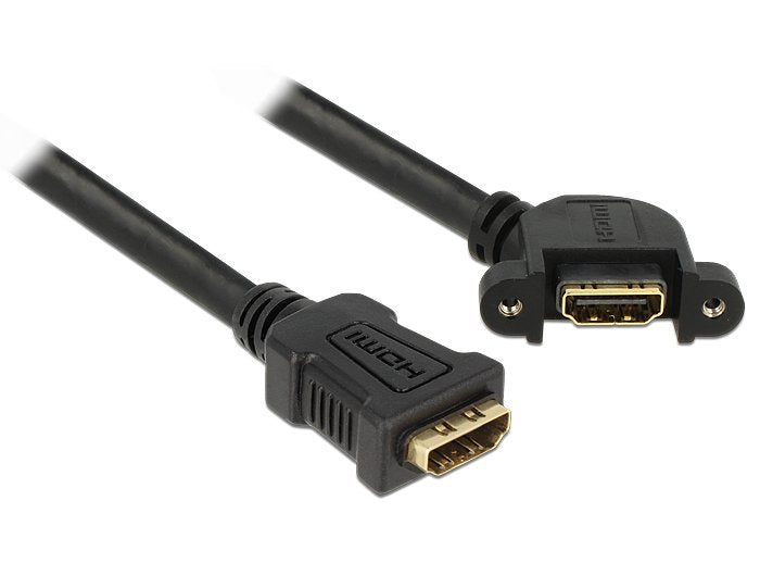 Delock 85101 Cable Hdmi A Female > Hdmi A Female Panel-Mount 110° Angled 25 Cm