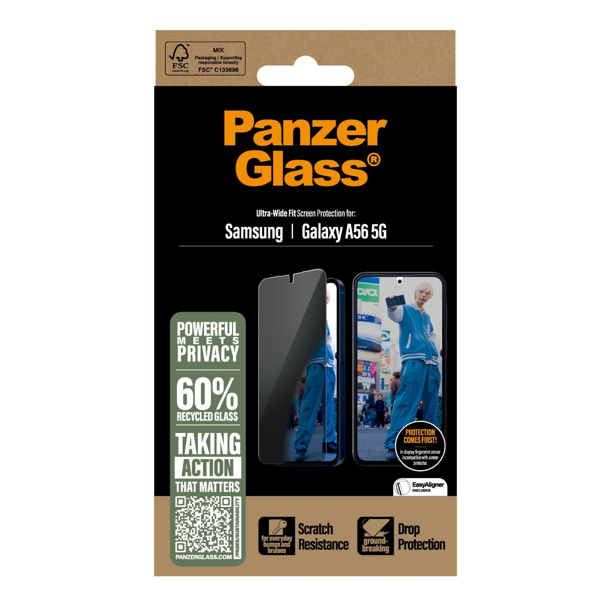 EAN 5715685017353 - PanzerGlass ® 2-Way Privacy Screen Protector Samsung Galaxy A56 5G | Ultra-Wide Fit Protector de pantalla imagen 3