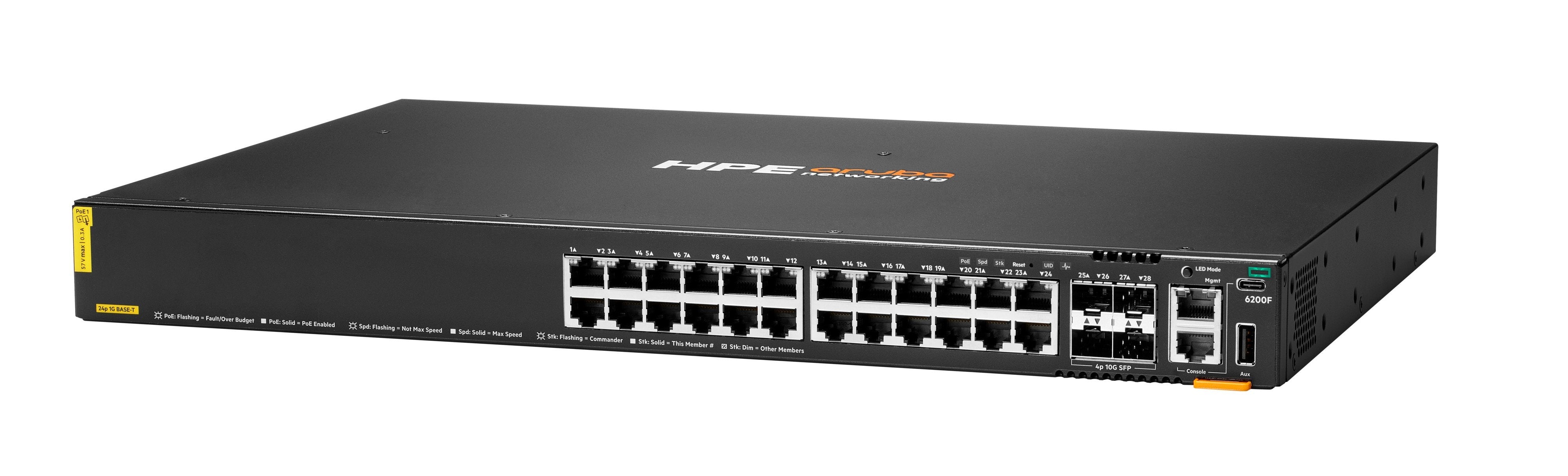 EAN 0190017638164 - HPE Aruba Networking CX 6200F 24G Class-4 PoE 4SFP+ 370W Switch imagen 2