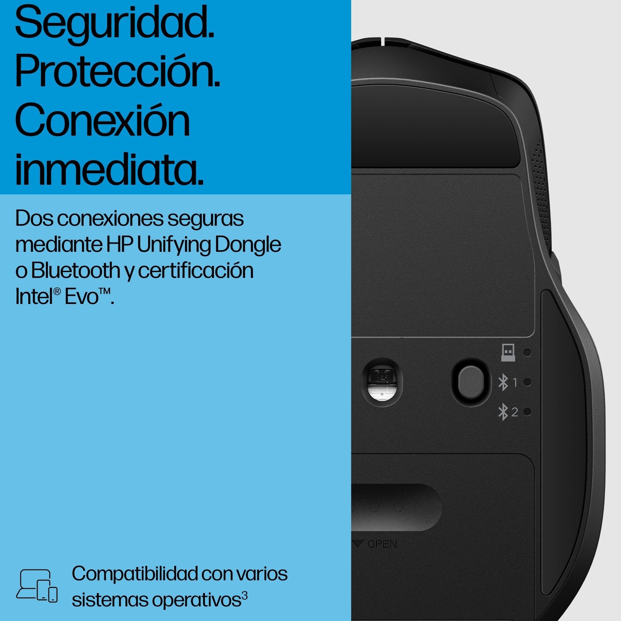 Ratón Inalámbrico Hp 685 Confort Dual Hasta 4000 Dpi Negro