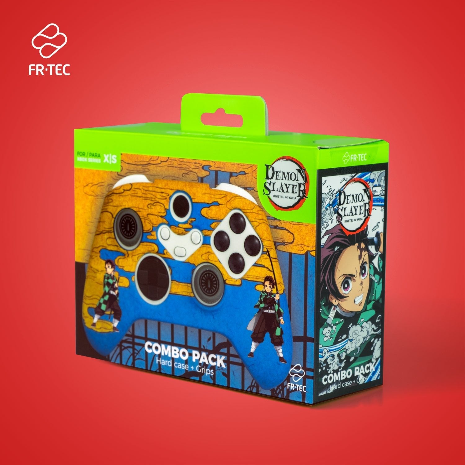 Fr-Tec Demon Slayer Kimetsu No Yaiba Tanjiro Kamado Pack Para Mando Xbox De Carcasa Rigida + Grips