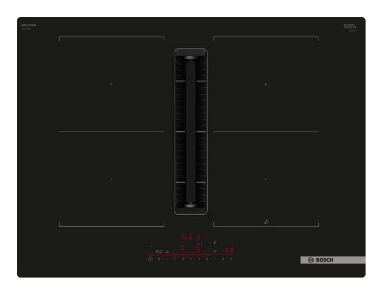 EAN 4242005433582 - Bosch Serie 6 PVQ711H26E hobs Negro Integrado 71 cm Con placa de inducción 4 zona(s) Campana integrada imagen 1