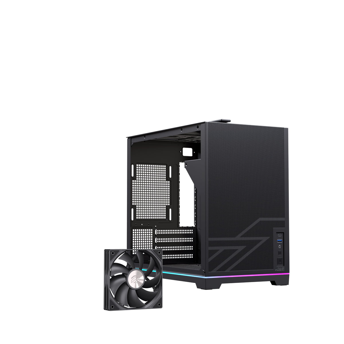 Caja Pc Micro-Atx Semitorre Einarex Pm300 Core C-Templado Negra Excs-Pm-300c-B