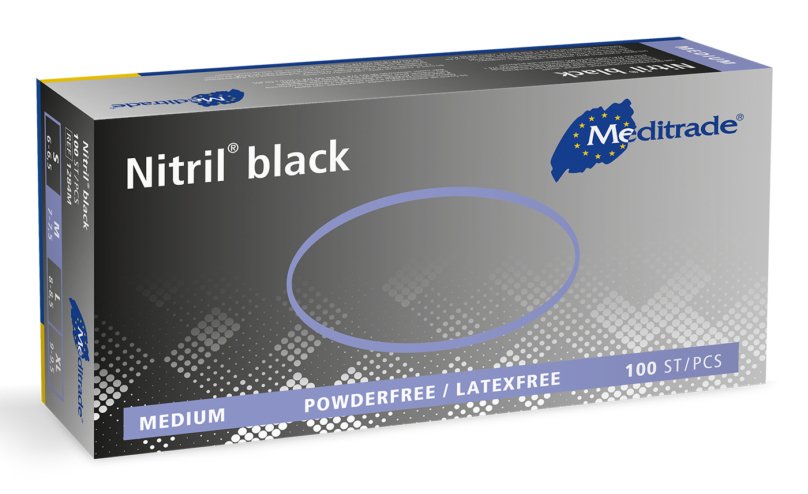 Meditrade® Einmalhandschuhe Nitril® Negro M Negro