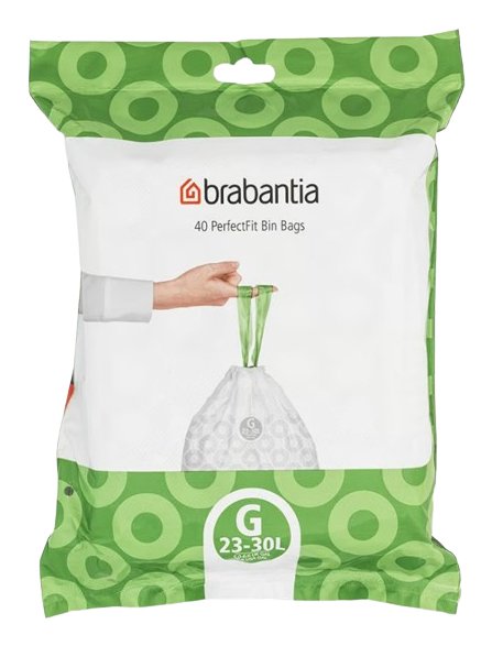 Brabantia 8710755375668 Bolsa Para Basura 30 L Gris, Blanco 40 Pieza(S)