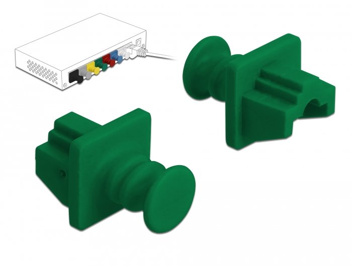 Staubschutz Für Rj45 Buchse 10 Stück Grün