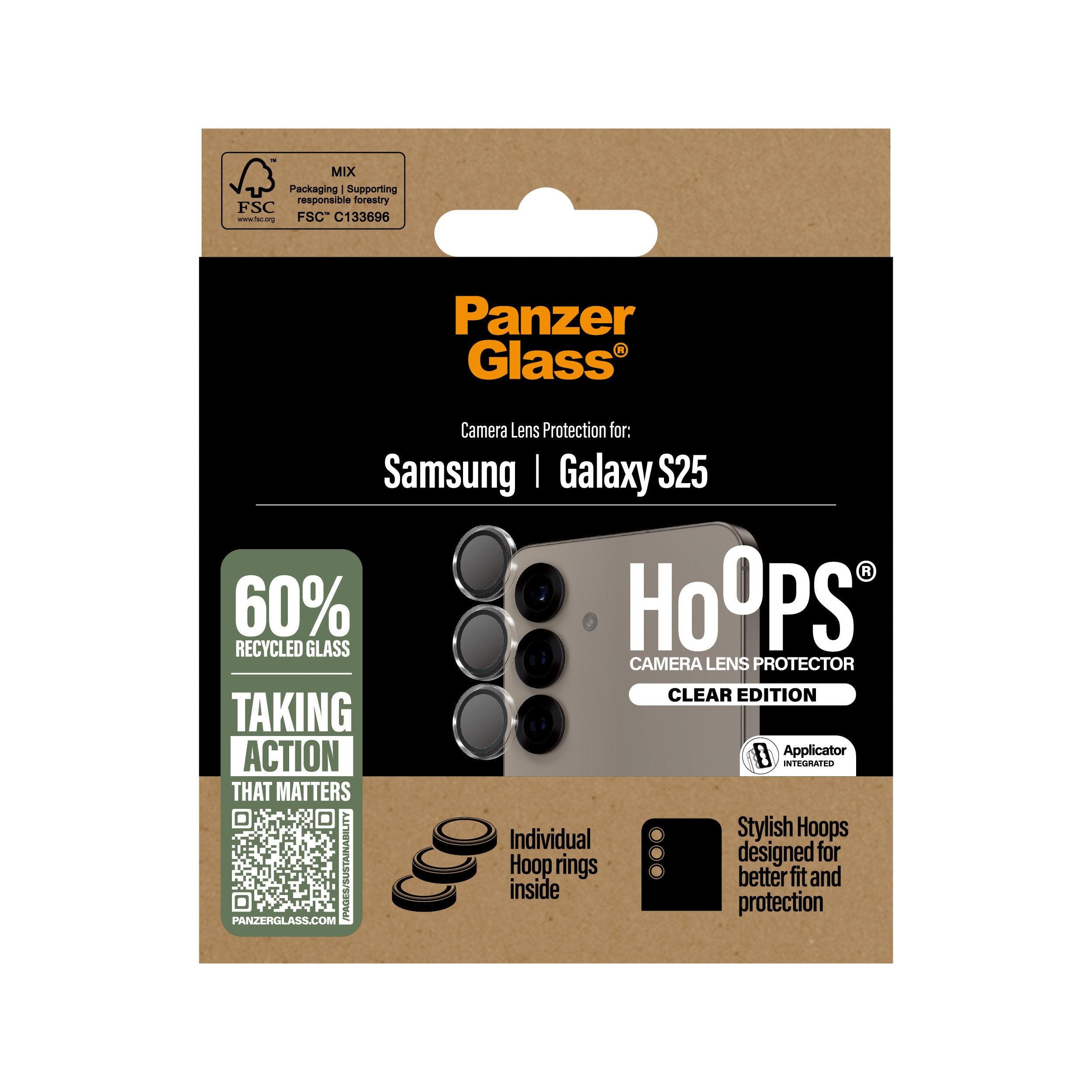 EAN 5715685017155 - PanzerGlass ® Hoops® Camera Lens Protector Transparent Samsung Galaxy S25 Protector de pantalla 1 pieza(s imagen 3
