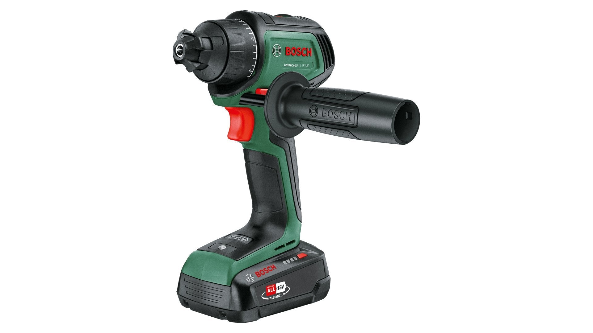 Bosch Taladro Inalámbrico Advanceddrill 18v-80 Quicksnap Solo Verde/Negro, Sin Batería Ni Cargador, Power For All Alliance 06039e2000