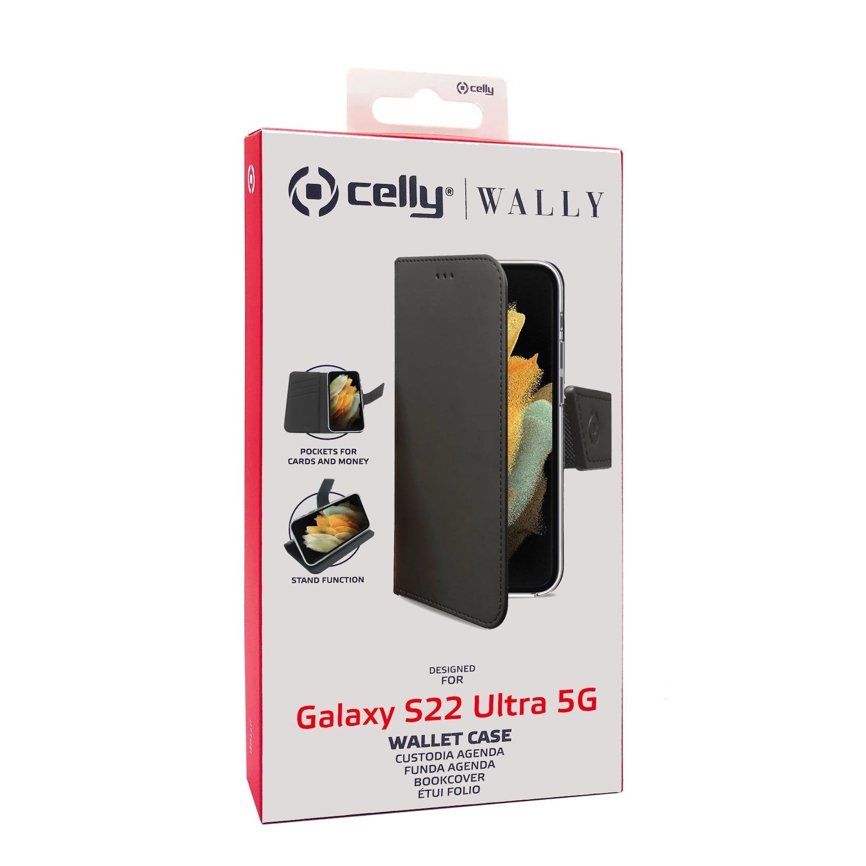Case Celly Samsung S22 Ultra 5g Wallet Case Black Wally1012