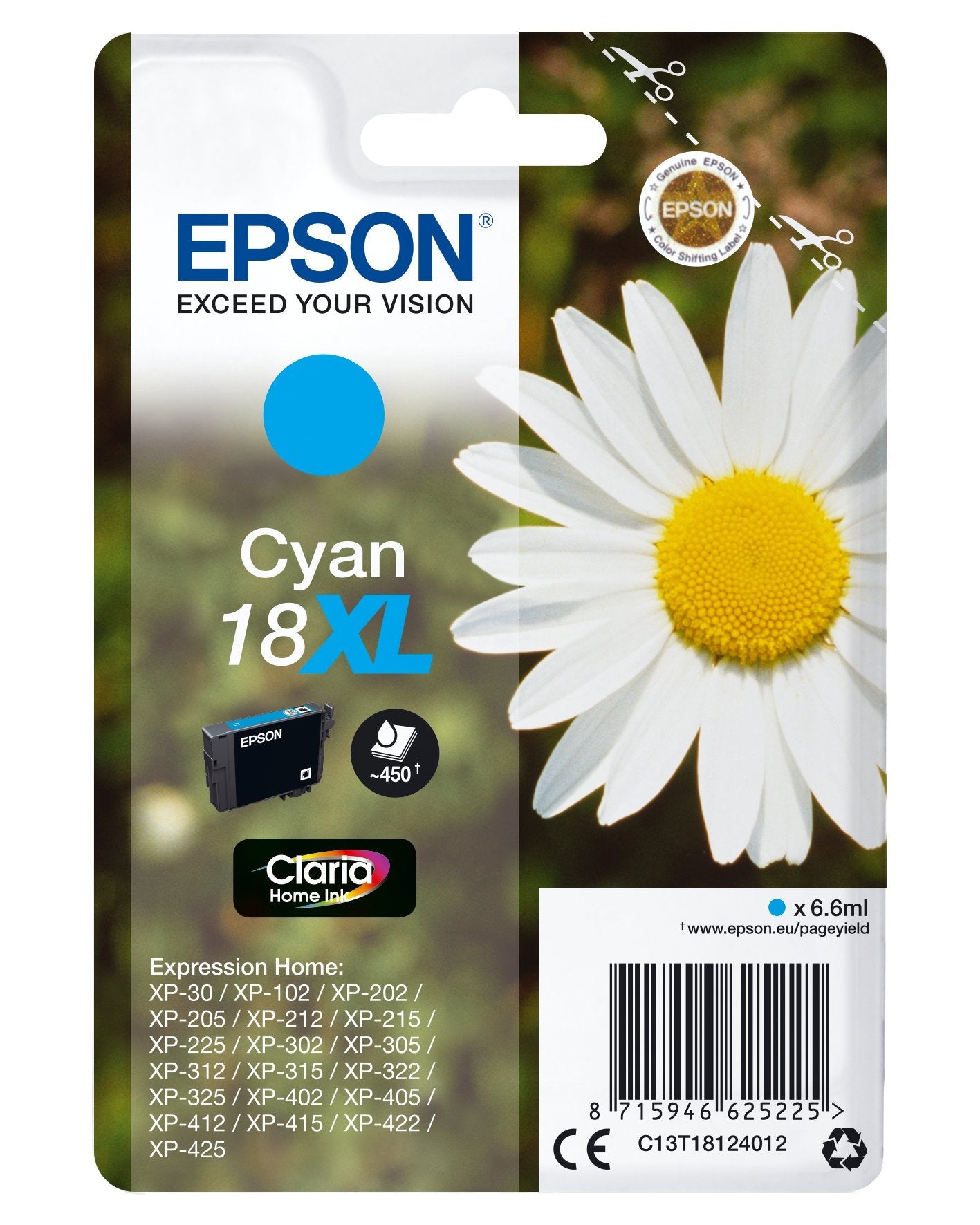Tinta Original Epson 18xl 6.6 Ml Xl Cian