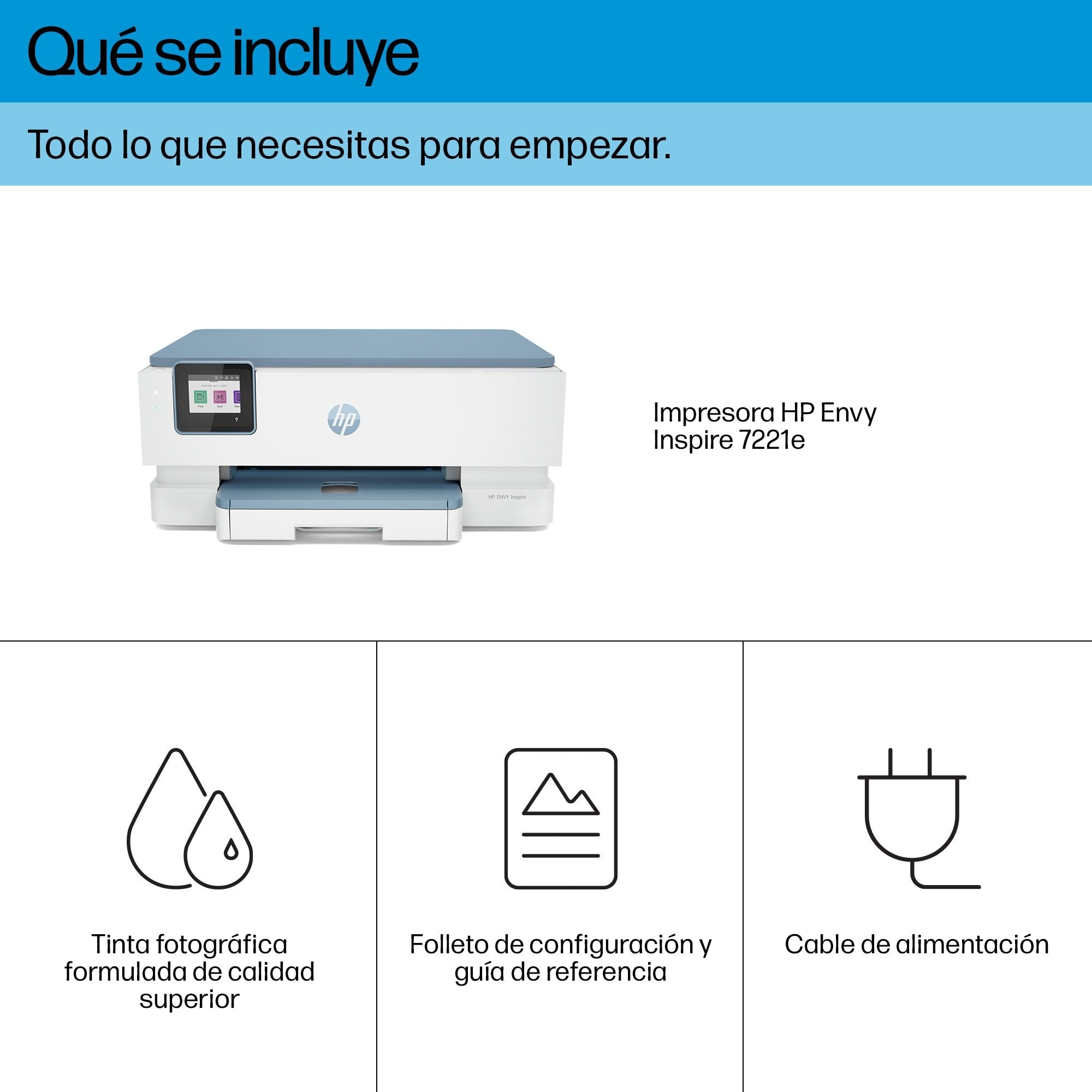 Hp Envy Impresora Multifunción Inspire 7221e, Color, Impresora Para Hogar, Impresión, Copia, Escáner, Conexión Inalámbrica; Compatible Con Instant Ink; Impresión A Doble Cara