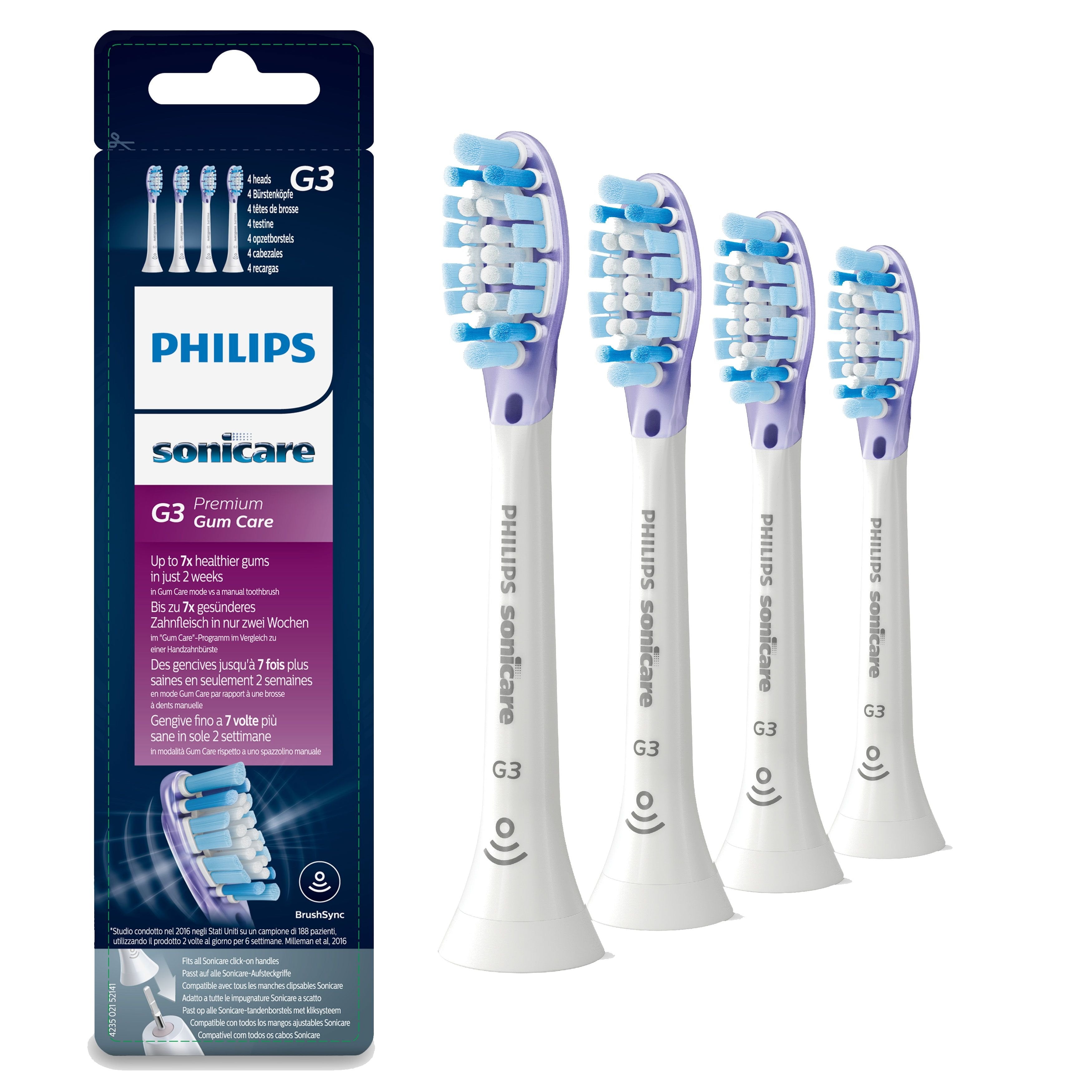 EAN 8710103805656 - Philips HX9054/17 cepillo de cabello 4 pieza(s) Blanco imagen 2