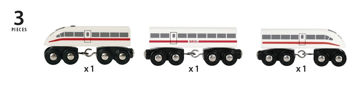 Brio World World Deck Train Con Sonido, Tocando Vehículo Blanco/Negro, 3 Partes 33748
