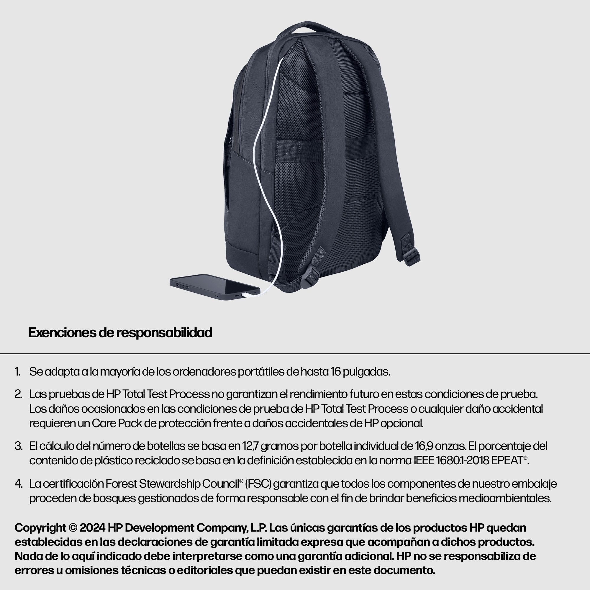EAN 0198122601967 - HP Everyday 16 Odyssey Gray Laptop Backpack 40,9 cm (16.1") Gris imagen 8